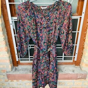 Tucker knee length silk floral print large colorful